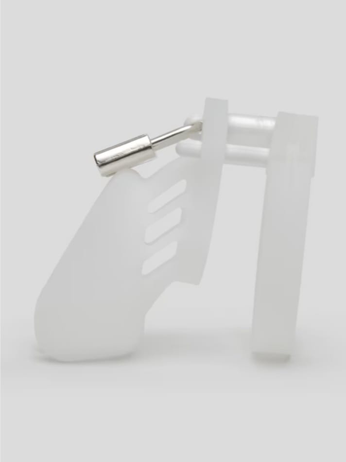 Lightweight Resin Chastity Cage – White Secure Lock Design